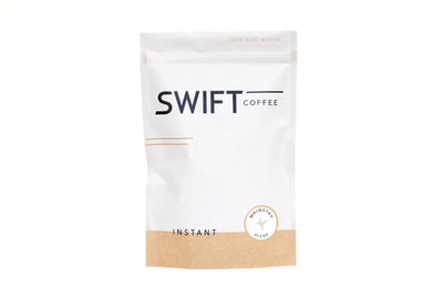 Swift Coffee Mainstay Blend instant coffee pouch on a white background